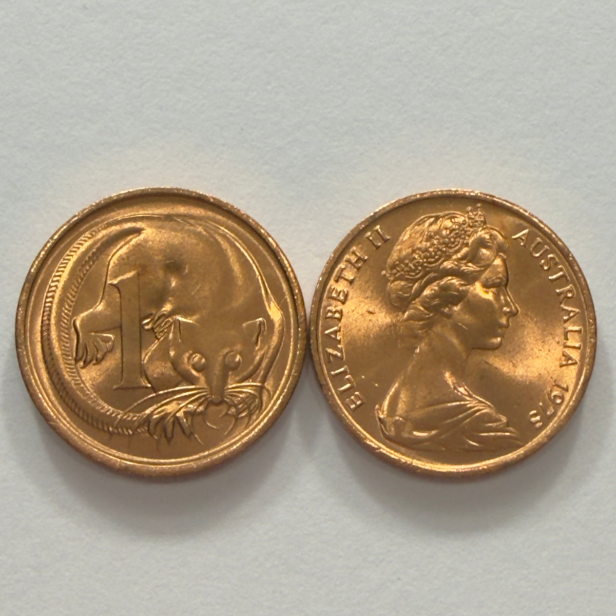 1975 1 Cent Coin - Uncirculated - Ex Ram Roll - One Cent - Comes In 2x2