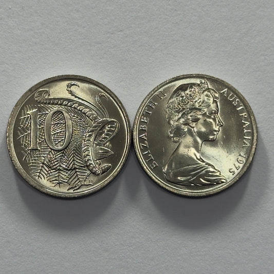 1975 10 Cent Coin - Uncirculated - Ten Cent - comes in 2x2