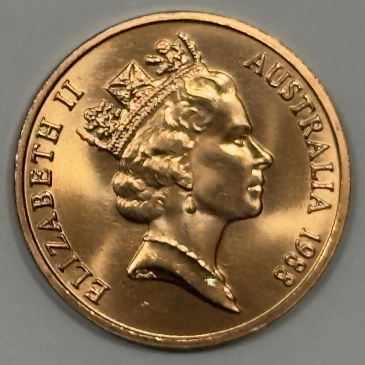 1988 2 Cent Coin - Uncirculated - Two Cent - ex Mint Set Coin - in 2x2