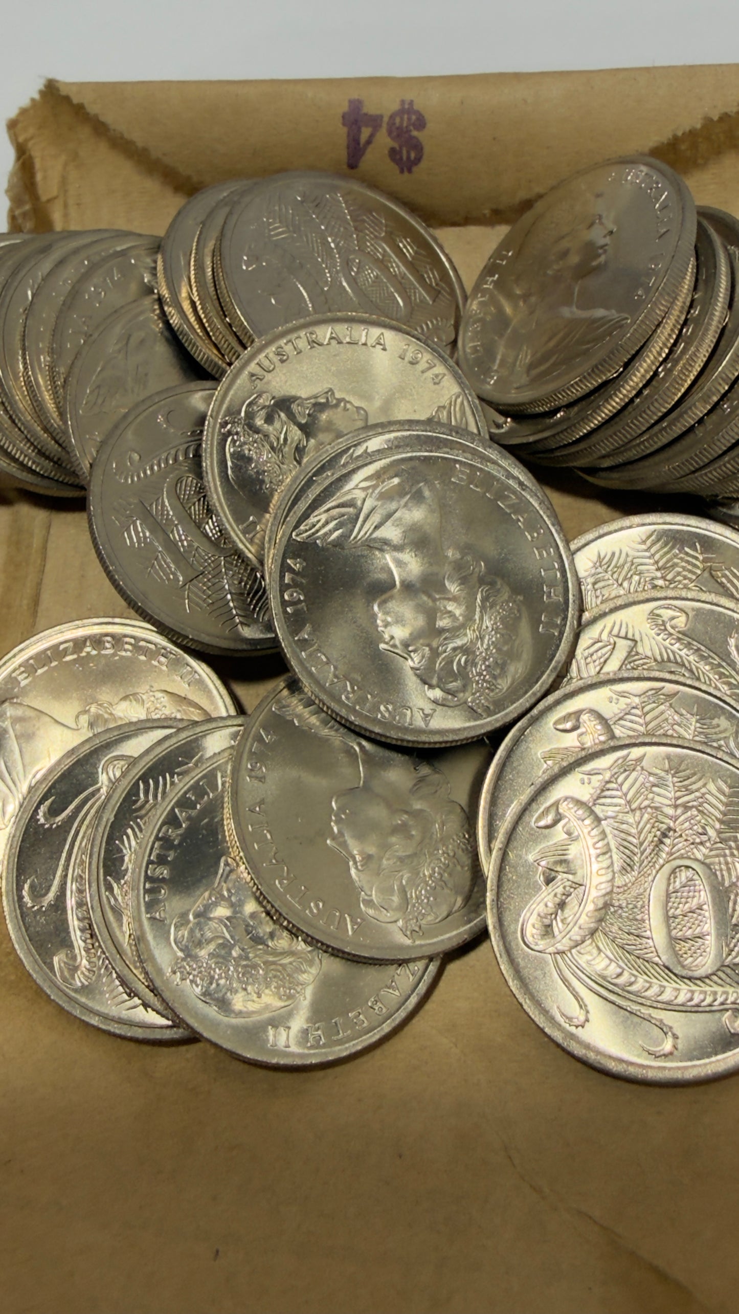 1974 10 Cent Coin - Uncirculated - Ex RAM Roll - comes in 2x2