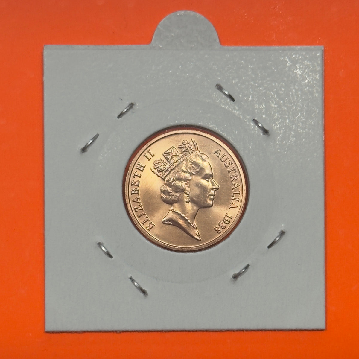 1988 2 Cent Coin - Uncirculated - Two Cent - ex Mint Set Coin - in 2x2