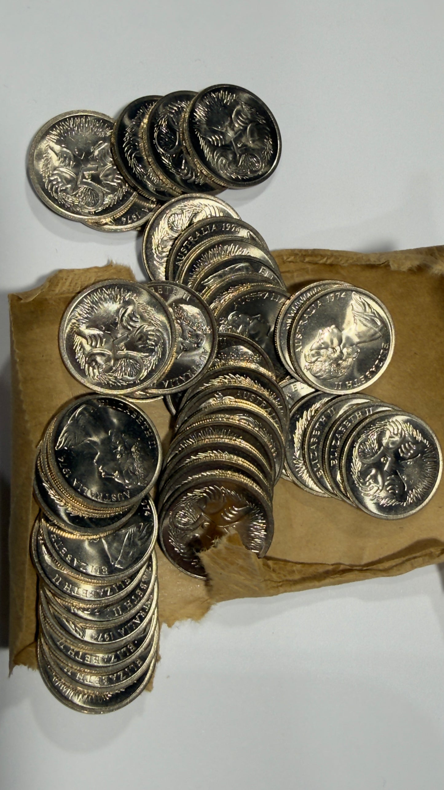 1974 5 Cent Coin - Uncirculated - Ex RAM Roll - comes in 2x2