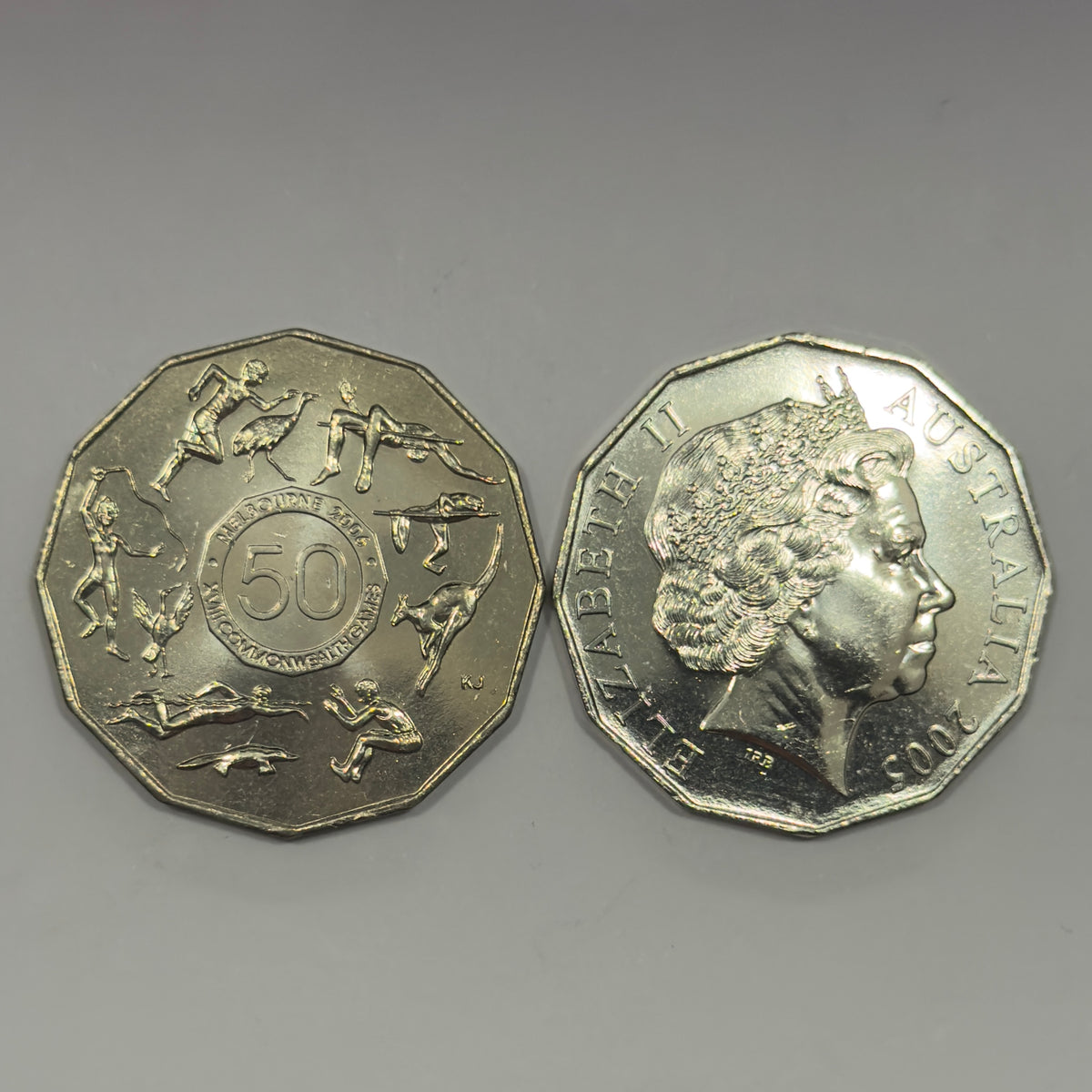 2005 50 Cent Coin - Student Design - Commonwealth Games - Uncirculated - in 2x2