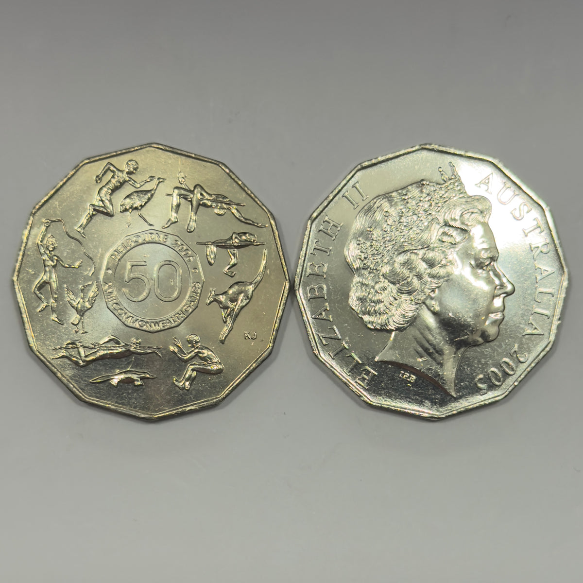 2005 50 Cent Coin - Student Design - Commonwealth Games - Uncirculated - in 2x2