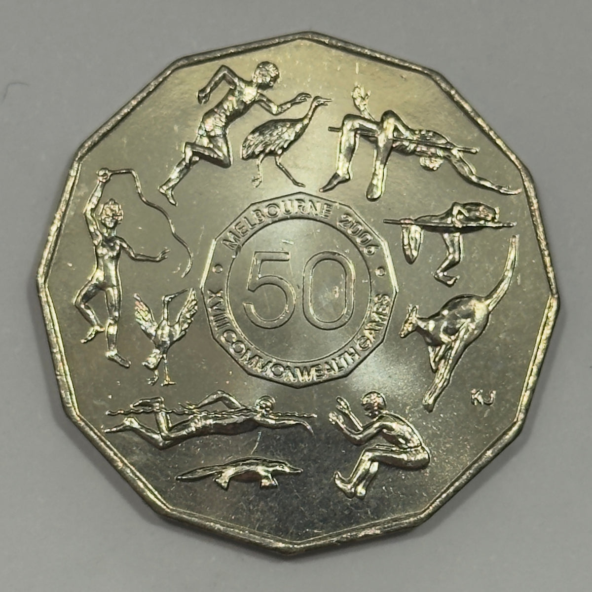 2005 50 Cent Coin - Student Design - Commonwealth Games - Uncirculated - in 2x2