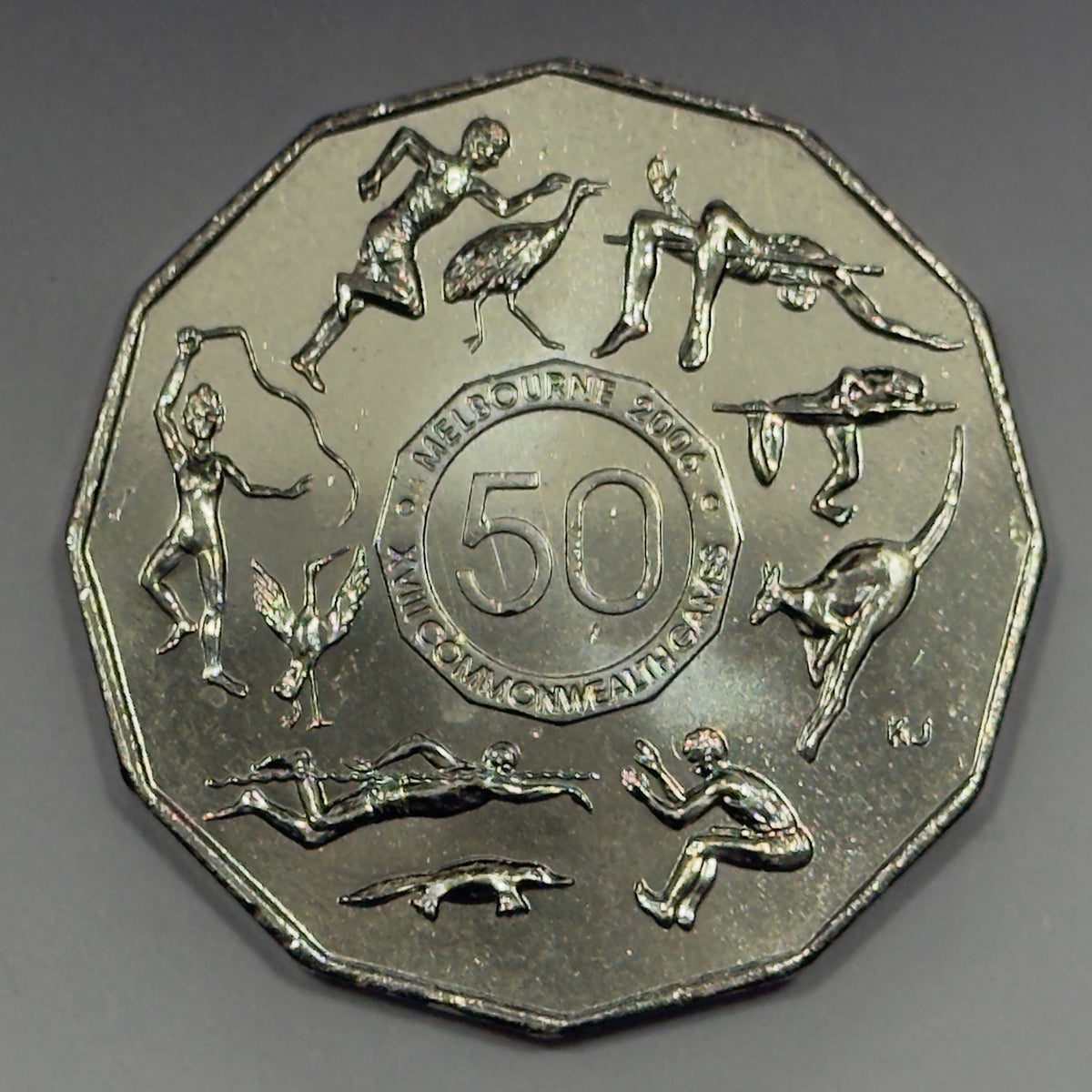2005 50 Cent Coin - Student Design - Commonwealth Games - Uncirculated - in 2x2