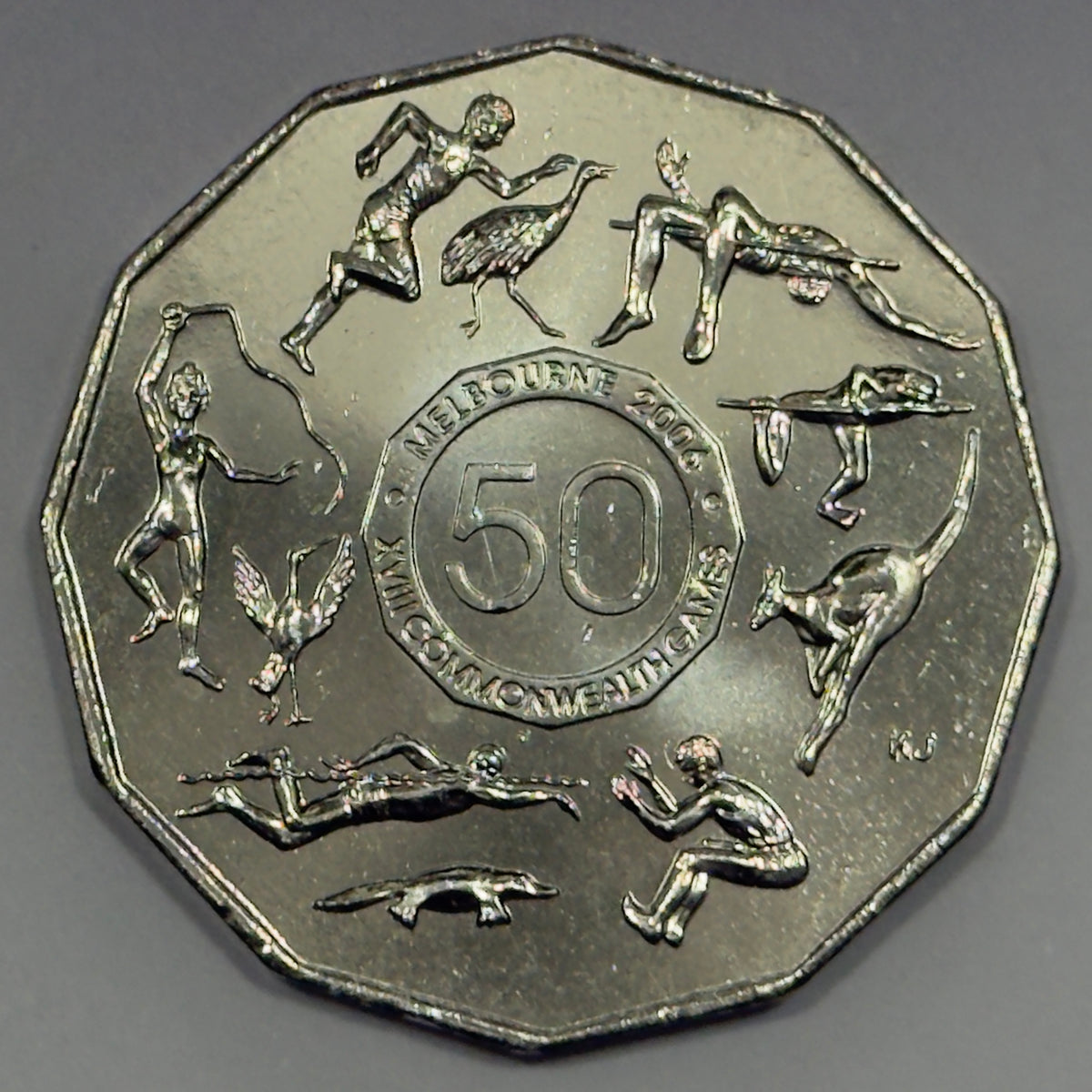 2005 50 Cent Coin - Student Design - Commonwealth Games - Uncirculated - in 2x2