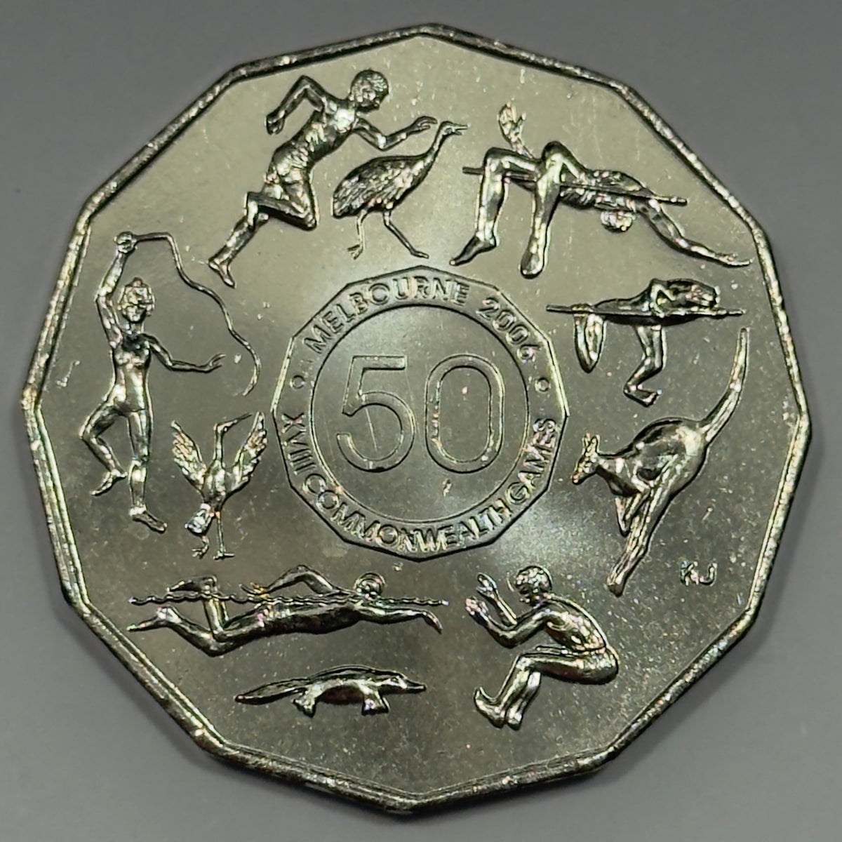 2005 50 Cent Coin - Student Design - Commonwealth Games - Uncirculated - in 2x2