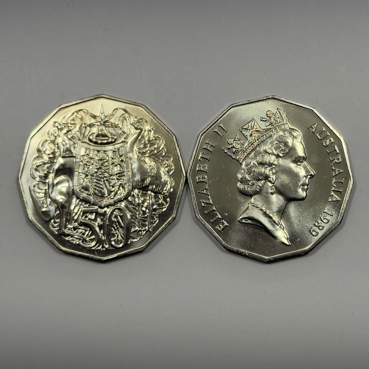 1989 50 Cent Coin - Choice Uncirculated - Mint Set Only Coin - comes In 2x2