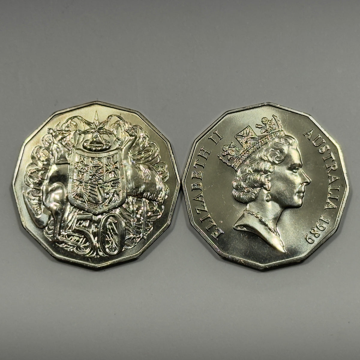 1989 50 Cent Coin - Choice Uncirculated - Mint Set Only Coin - comes In 2x2