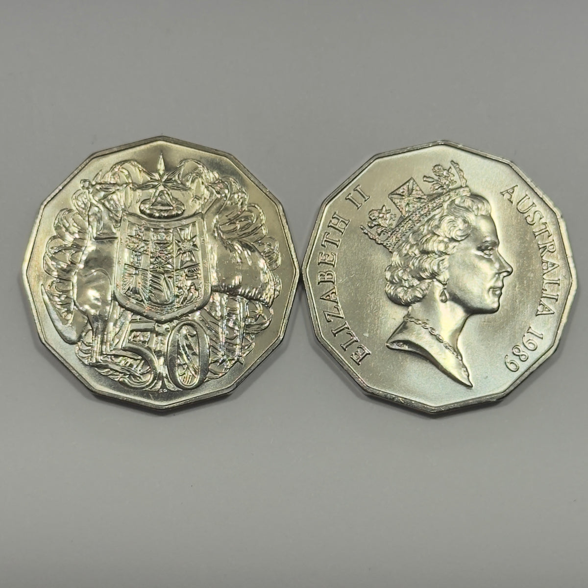 1989 50 Cent Coin - Choice Uncirculated - Mint Set Only Coin - comes In 2x2