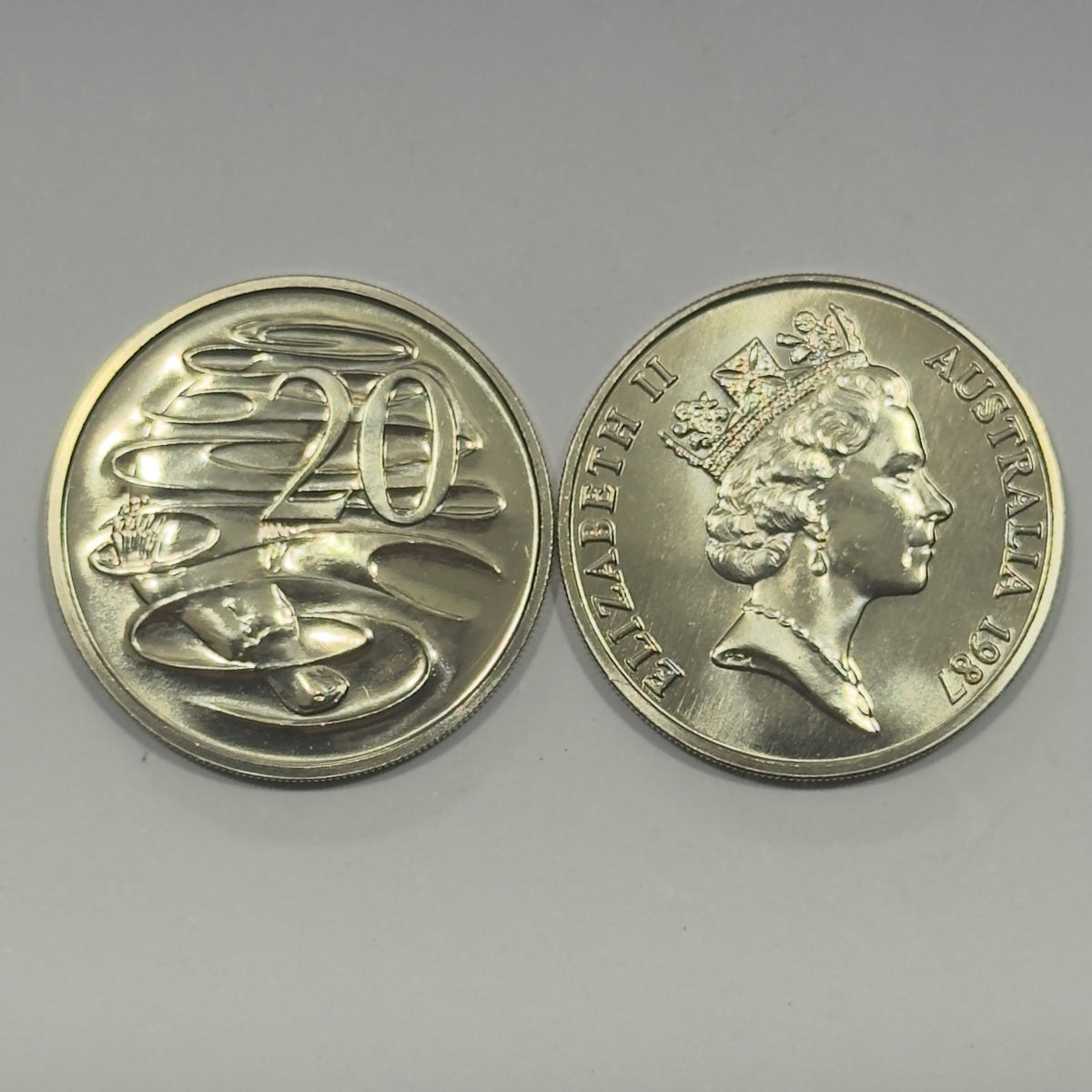 1987 20 Cent Coin - Uncirculated - Mint Set Only - 20c Twenty Cent - in 2x2