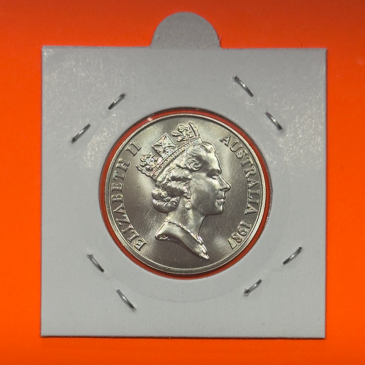 1987 20 Cent Coin - Uncirculated - Mint Set Only - 20c Twenty Cent - in 2x2