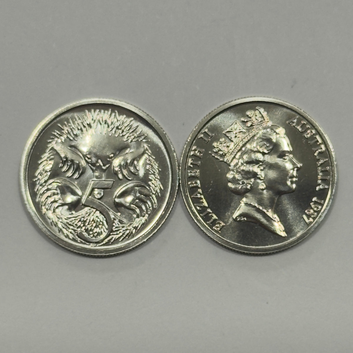 1987 5 Cent Coin - Choice Uncirculated 5c - Ex Mint Set Coin - Five Cent