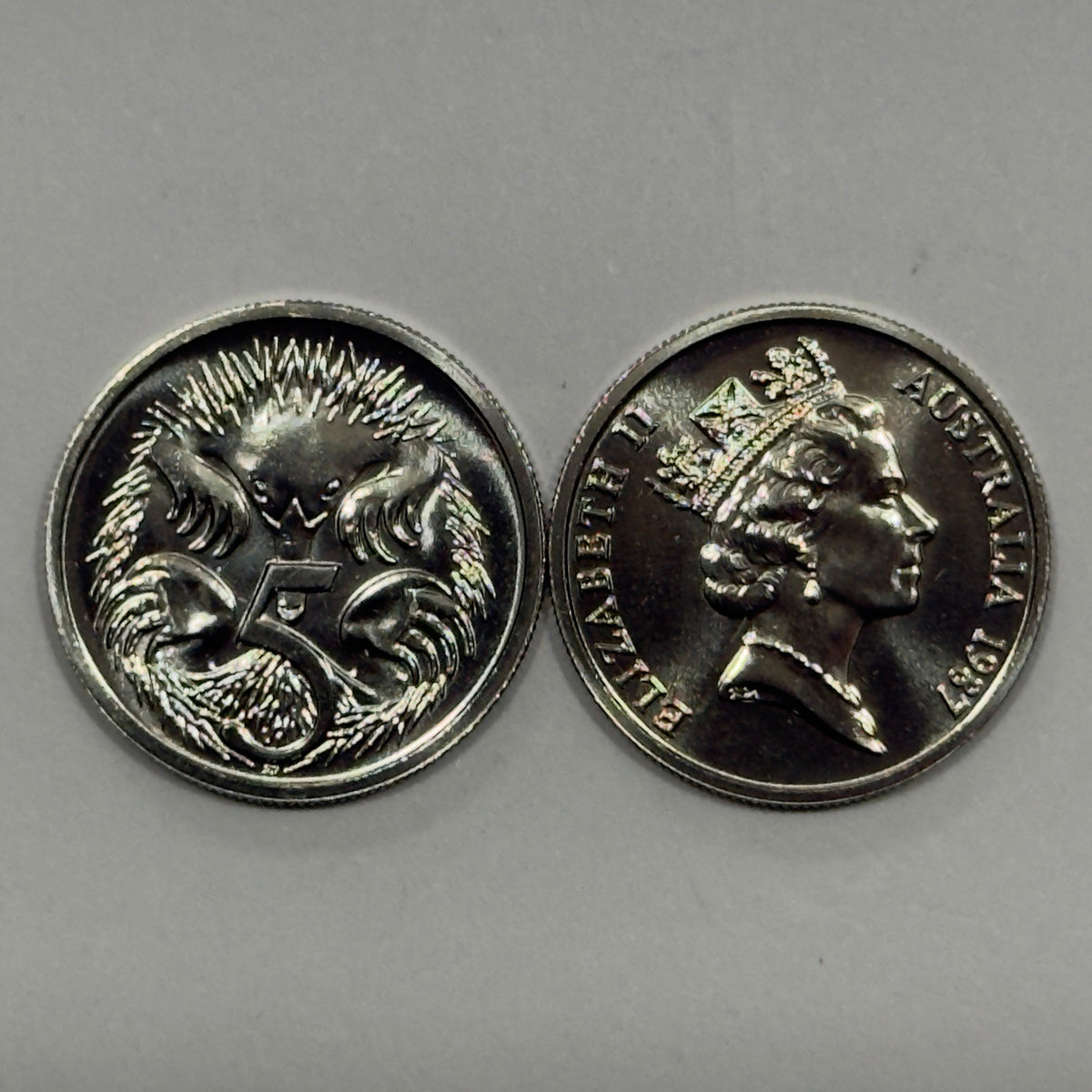 1987 5 Cent Coin - Choice Uncirculated 5c - Ex Mint Set Coin - Five Cent