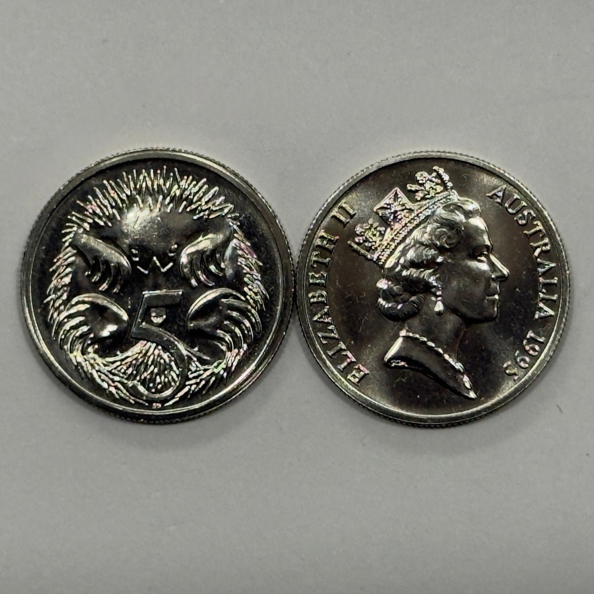 1995 5 Cent Coin - Choice Uncirculated - Five Cent Ex MINT SET Coin 5c - in 2x2