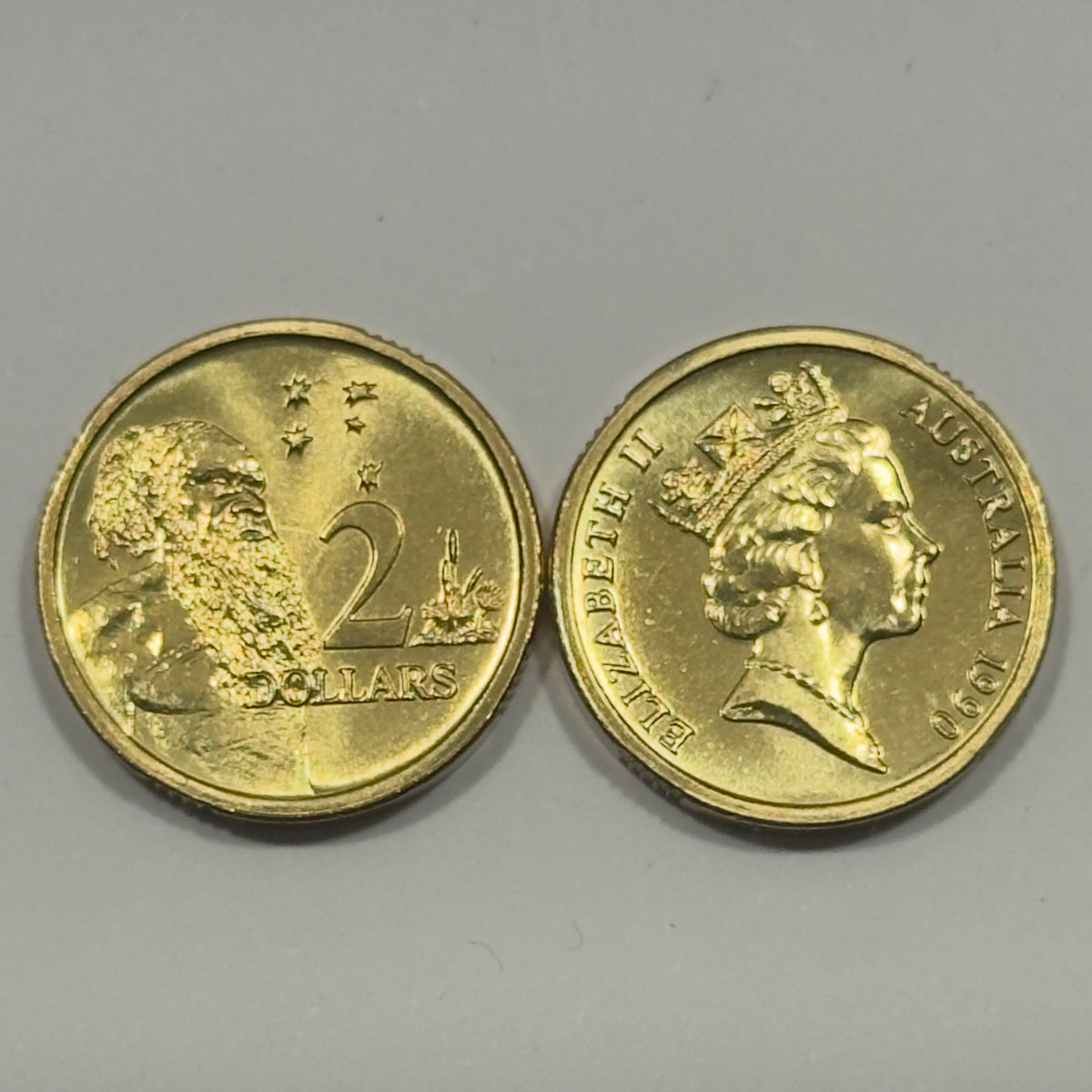 1990 $2 Coin - Choice Uncirculated - ex MINT SET coin - Two Dollar - in 2x2