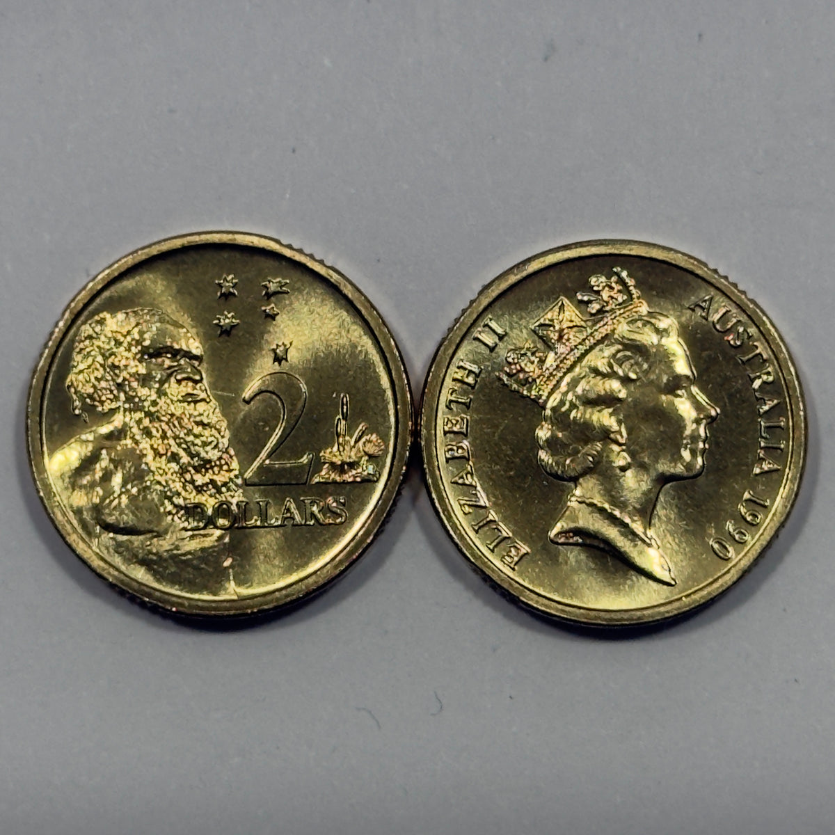 1990 $2 Coin - Choice Uncirculated - ex MINT SET coin - Two Dollar - in 2x2