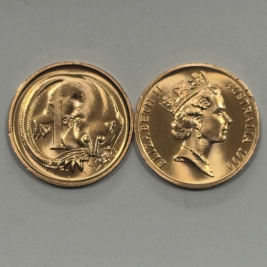 1990 1 Cent Coin - Choice Uncirculated - Ex MINT SET 1c Coin - Comes In 2x2