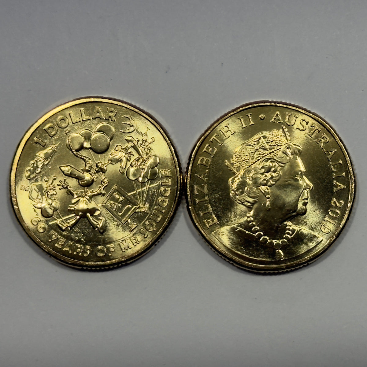 2019 $1 Coin - Mr Squiggle & Friends - Uncirculated - Ex Mint set - comes in 2x2