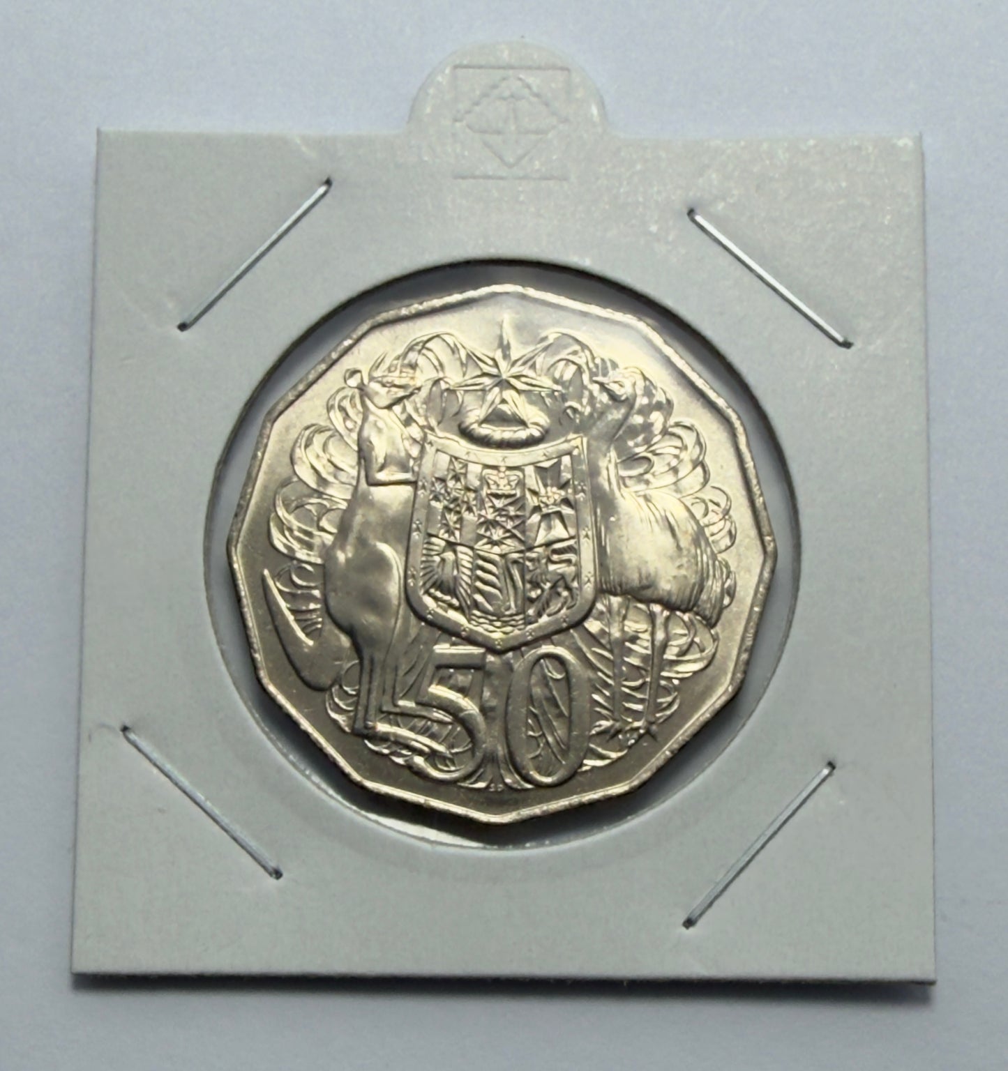 1981 50 Cent Coin - Coat Of Arms - Uncirculated - comes in 2x2