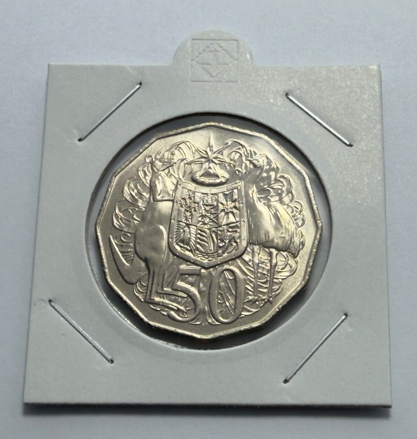 1981 50 Cent Coin - Coat Of Arms - Uncirculated - comes in 2x2