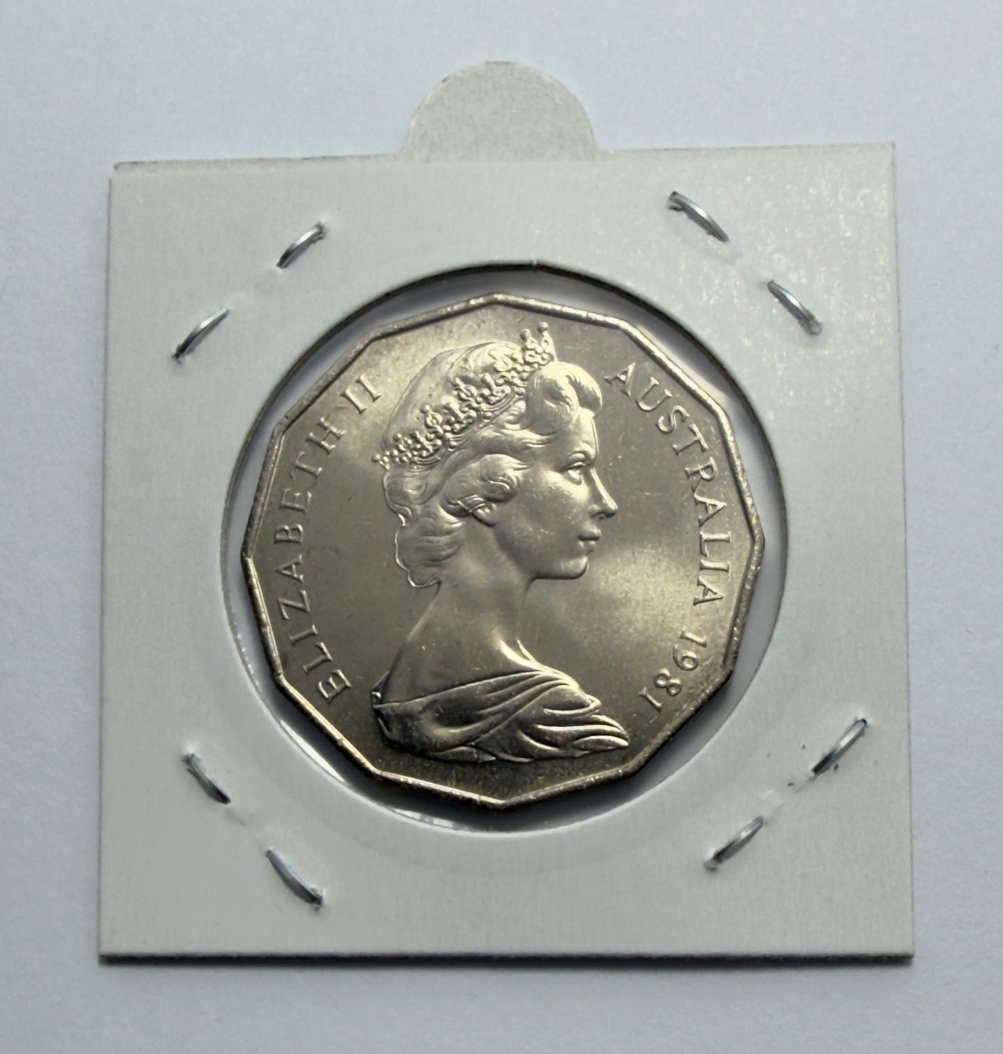 1981 50 Cent Coin - Coat Of Arms - Uncirculated - comes in 2x2