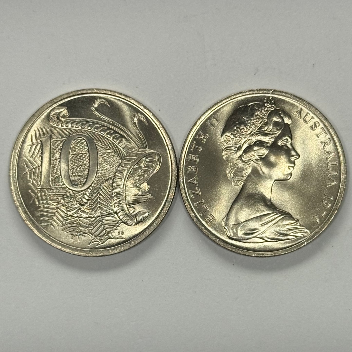 1974 10 Cent Coin - Uncirculated 10c - Ex RAM Roll Ten Cent - comes in 2x2