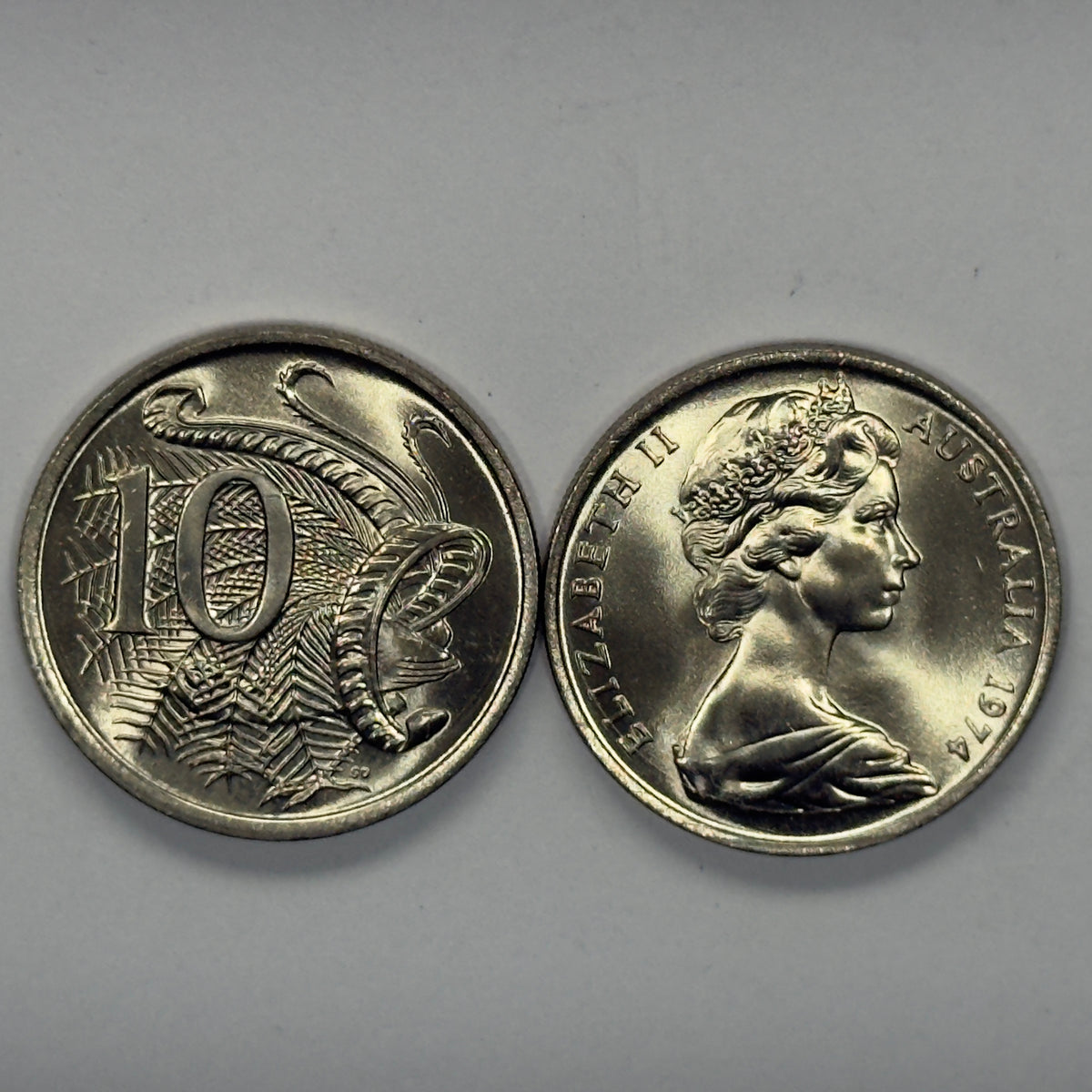 1974 10 Cent Coin - Uncirculated 10c - Ex RAM Roll Ten Cent - comes in 2x2