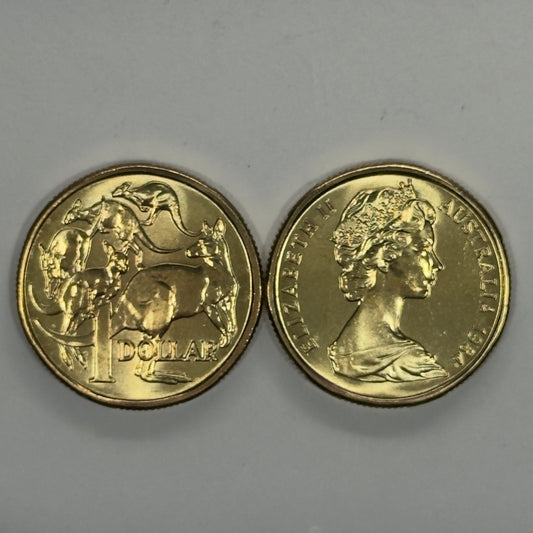 1984 $1 Coin - Uncirculated - Mob of Roos - EX RAM ROLL - comes in 2x2