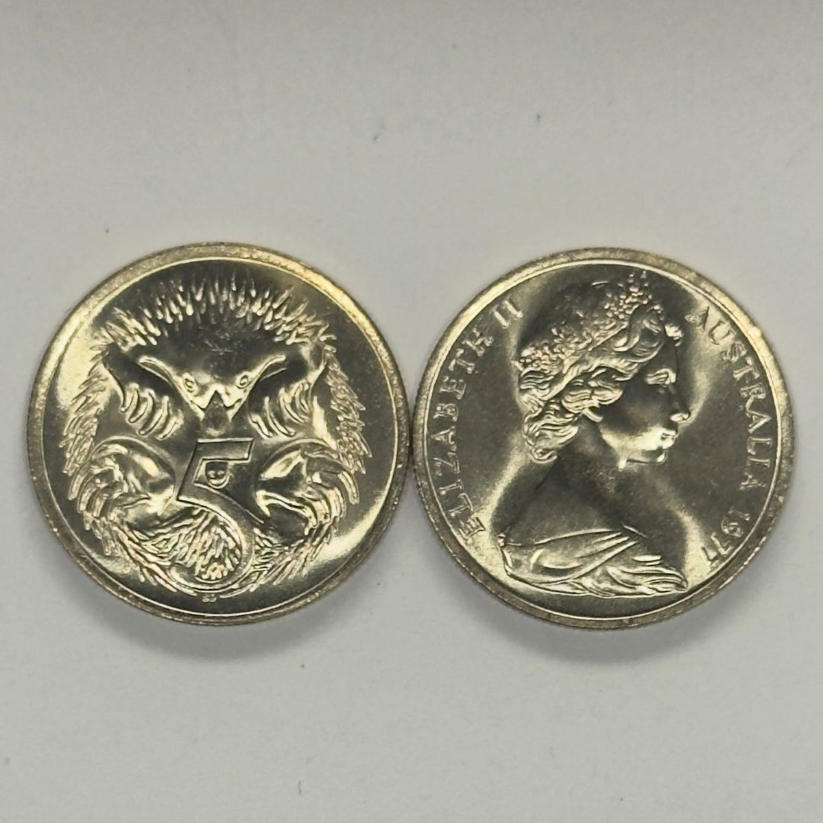 1977 5 Cent Coin - Uncirculated - Five Cent Coin - comes in 2x2