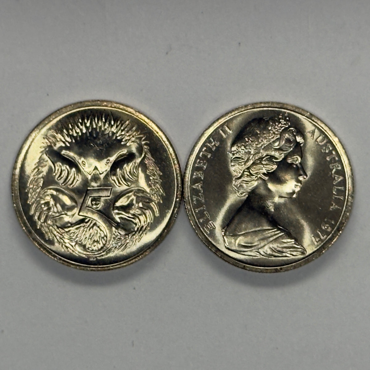 1977 5 Cent Coin - Uncirculated - Five Cent Coin - comes in 2x2