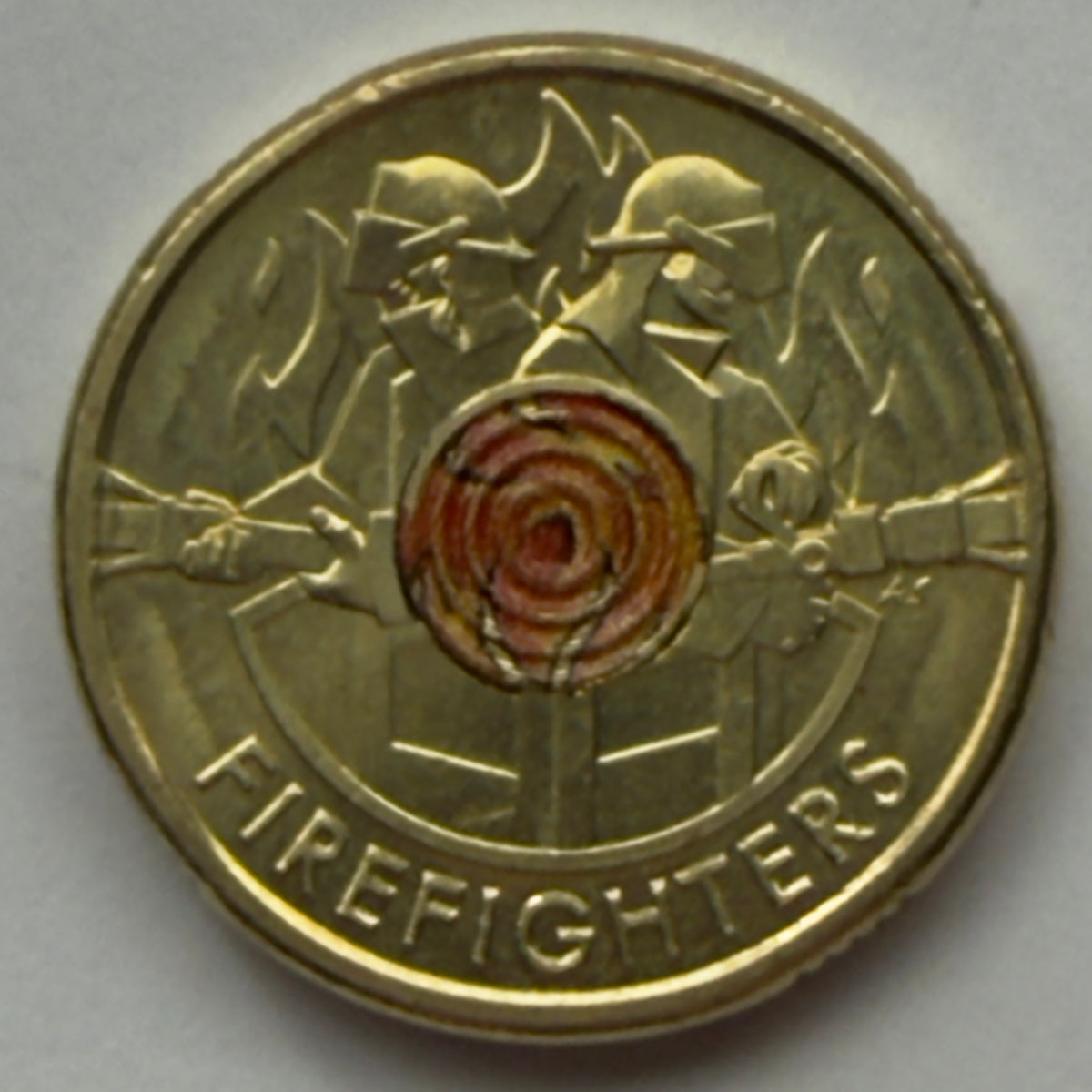 2020 $2 Coloured Coin - Uncirculated - Firefighter - Two Dollar Brave - Comes In 2x2