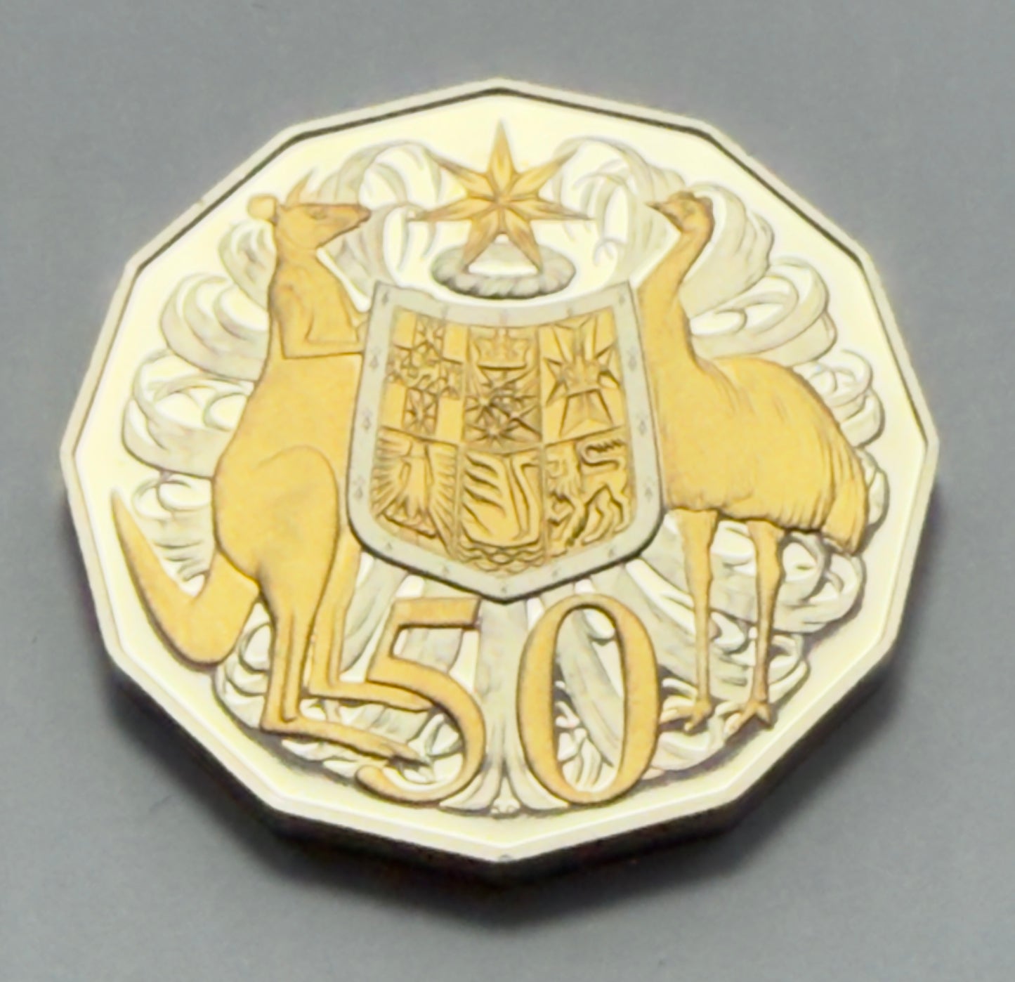 2012 50 Cent Proof Coin - Selectivly Gold Plated - Only 20,175 Made