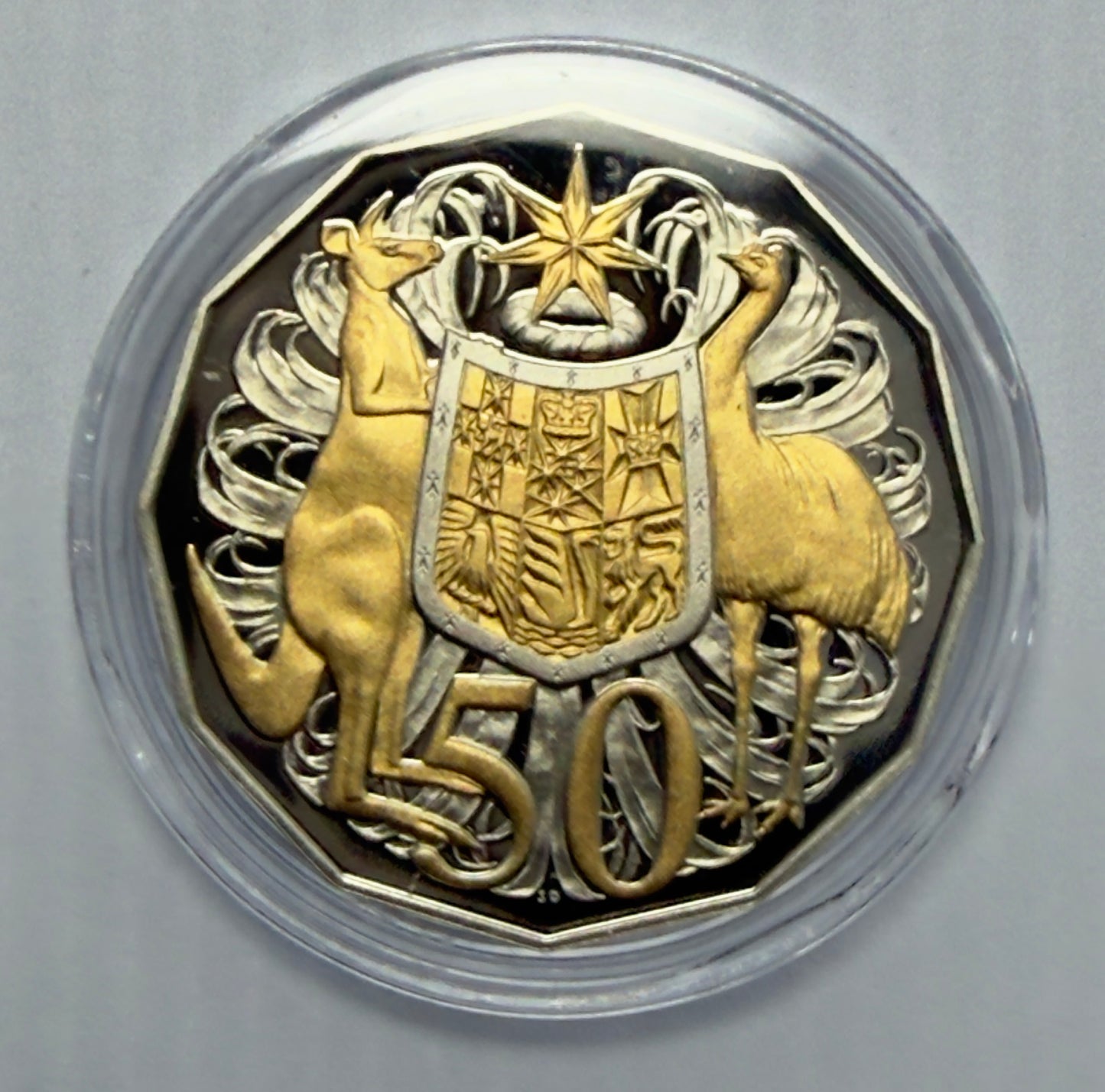 2012 50 Cent Proof Coin - Selectivly Gold Plated - Only 20,175 Made