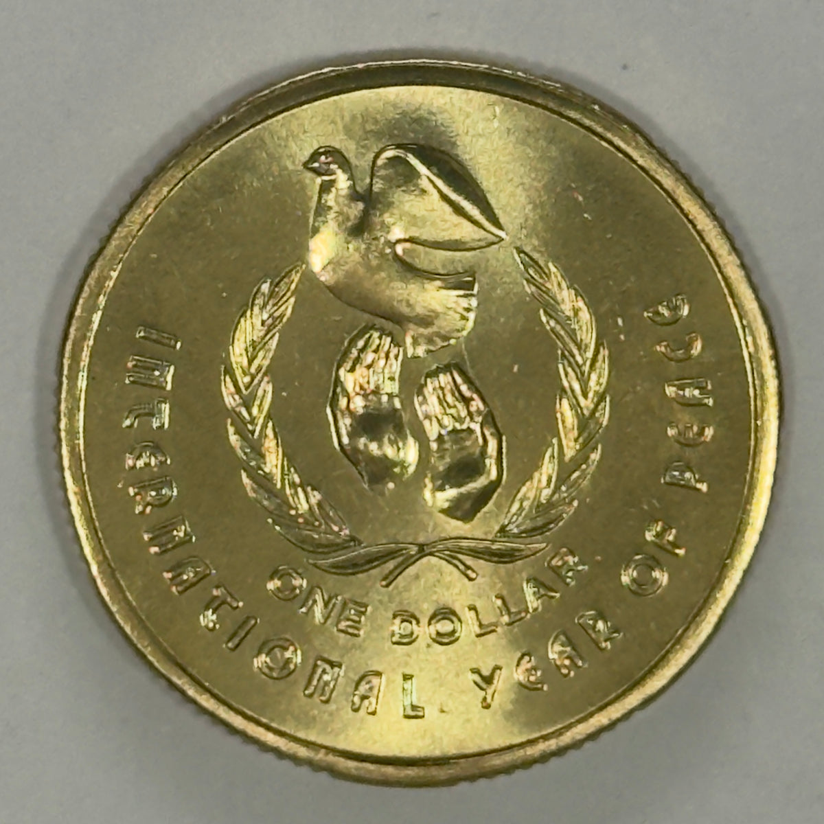 1986 $1 Coin - Choice Uncirculated - Year Of Peace - ex mint set - comes in 2x2
