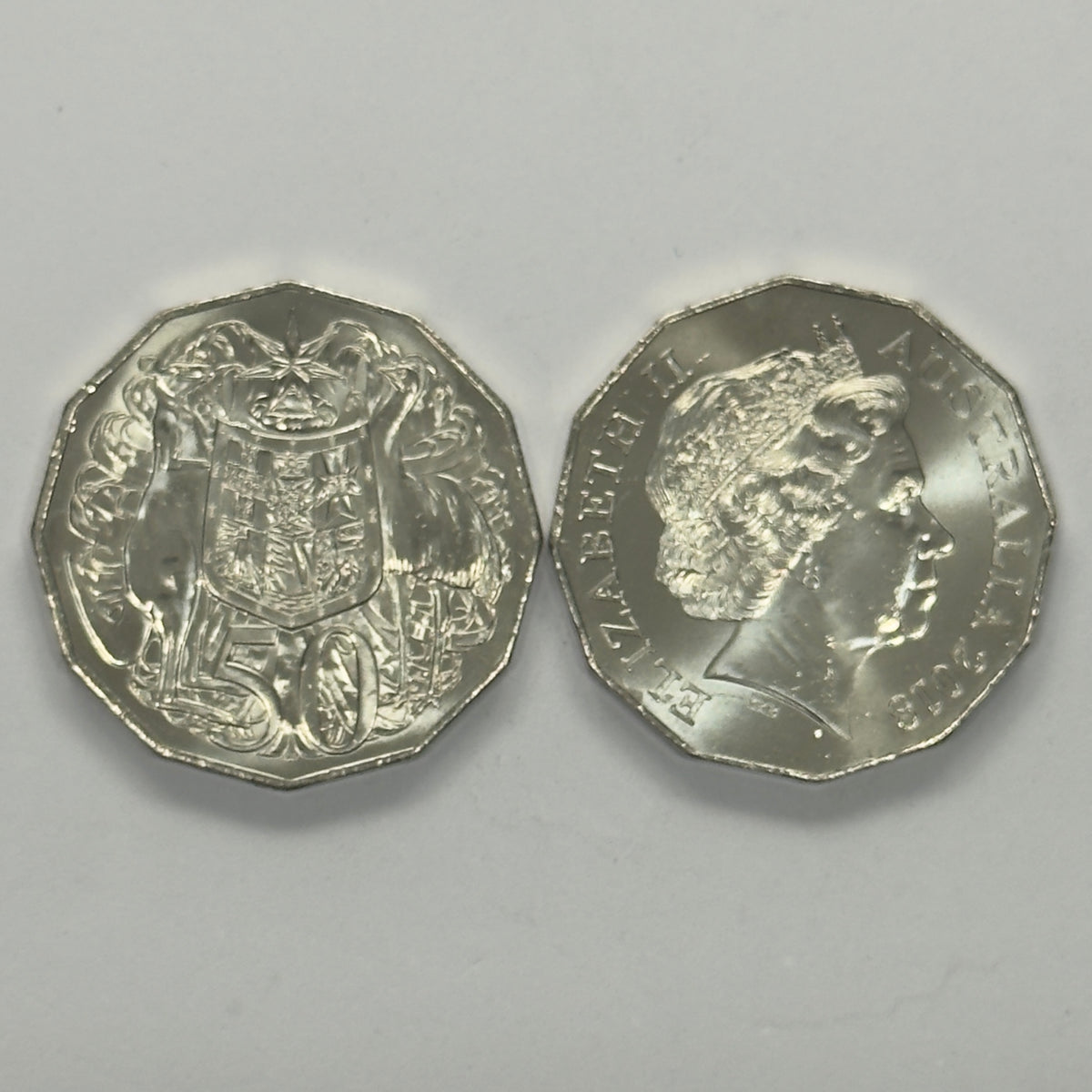 2018 50 Cent Coin - Uncirculated - Coat Of Arms - Comes In 2x2