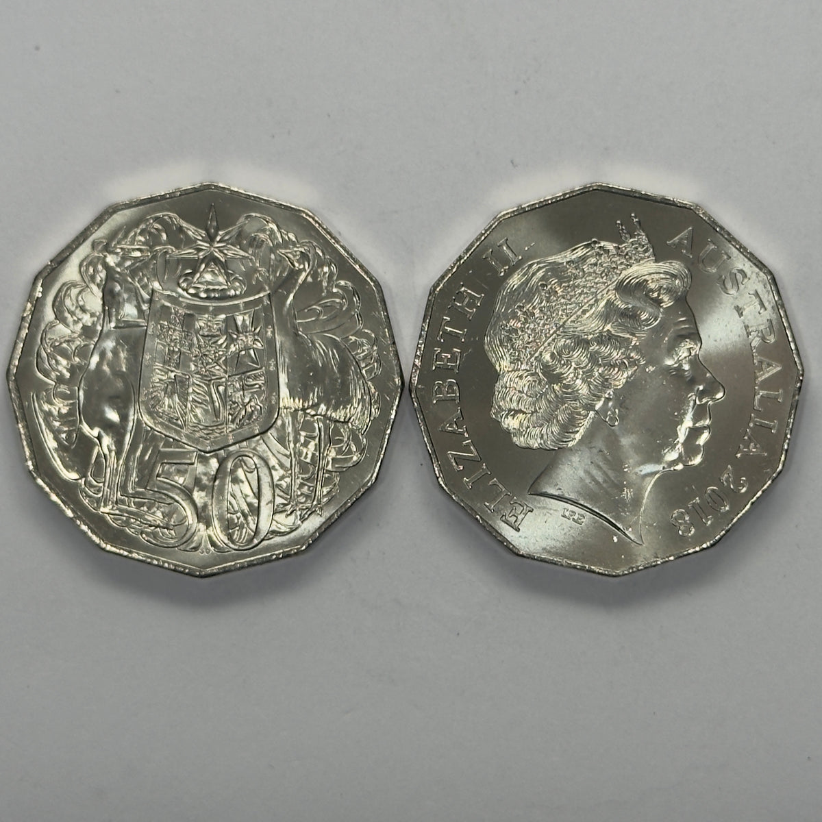 2018 50 Cent Coin - Uncirculated - Coat Of Arms - Comes In 2x2