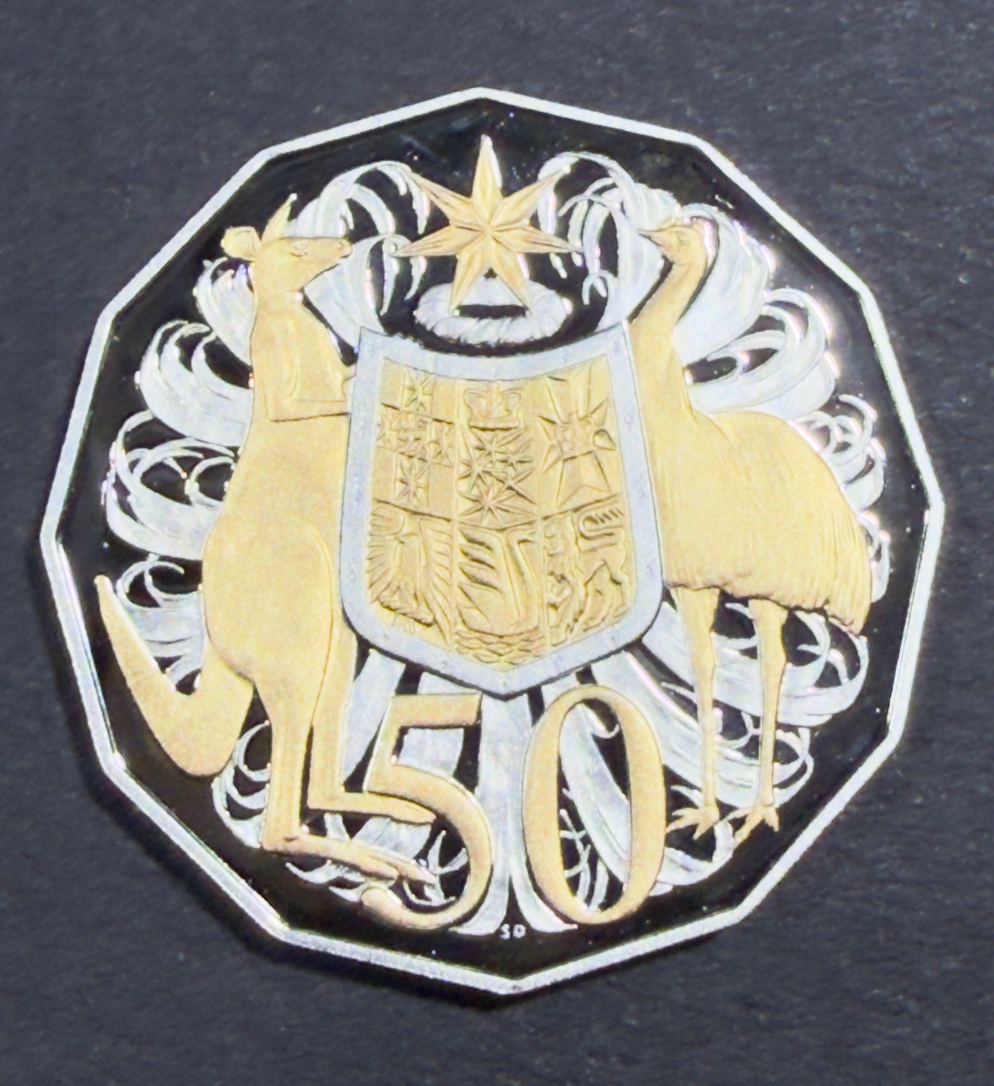 2012 50 Cent Proof Coin - Selectivly Gold Plated - Only 20,175 Made