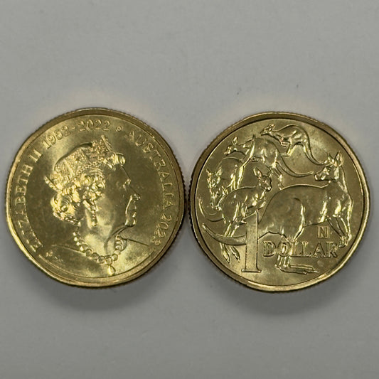 2023 $1 Mob Of Roos - Uncirculated - N Privy - Memorial Obverse - comes in 2x2