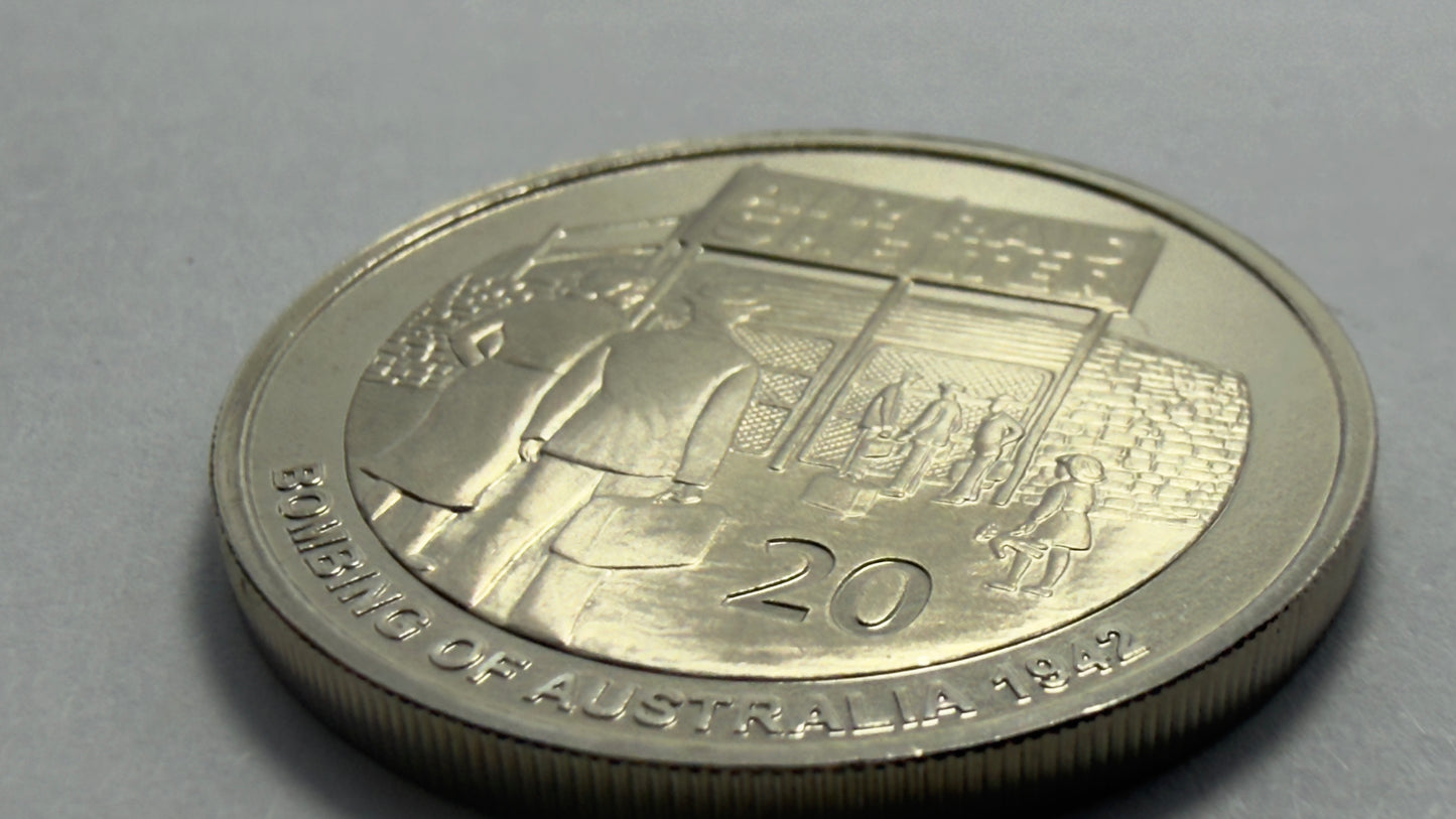 2012 20 Cent Coin - Air Raid Shelter - Uncirculated - comes in 2x2