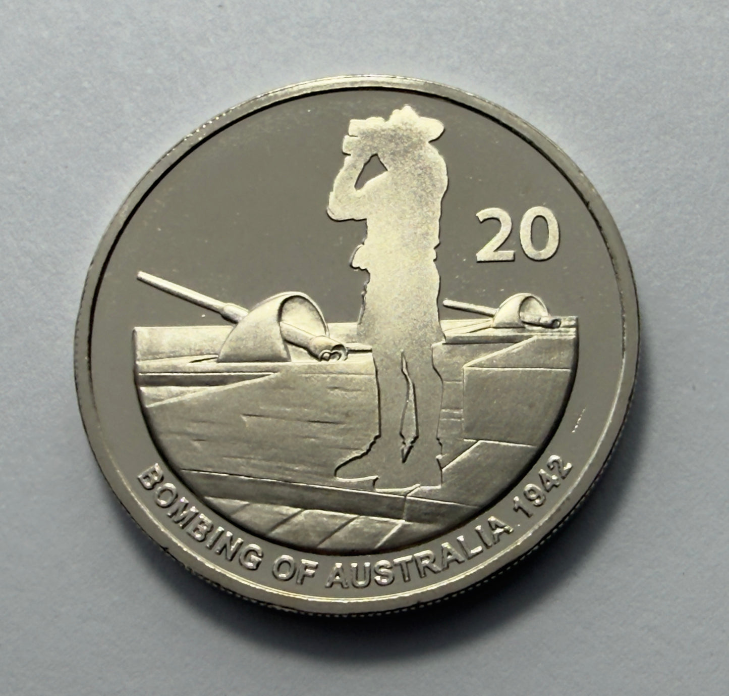 2012 20 Cent Coin - Bombing of Australia - Uncirculated - comes in 2x2