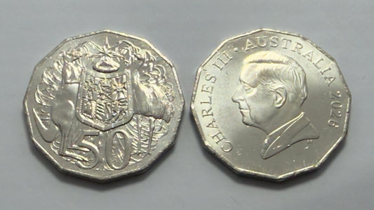 2026 50 Cent Coin COA - Coat Of Arms - Uncirculated - comes in 2x2
