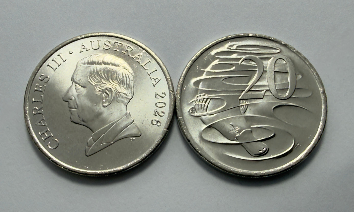 2026 20 Cent Coin - Platypus - Uncirculated - comes in 2x2
