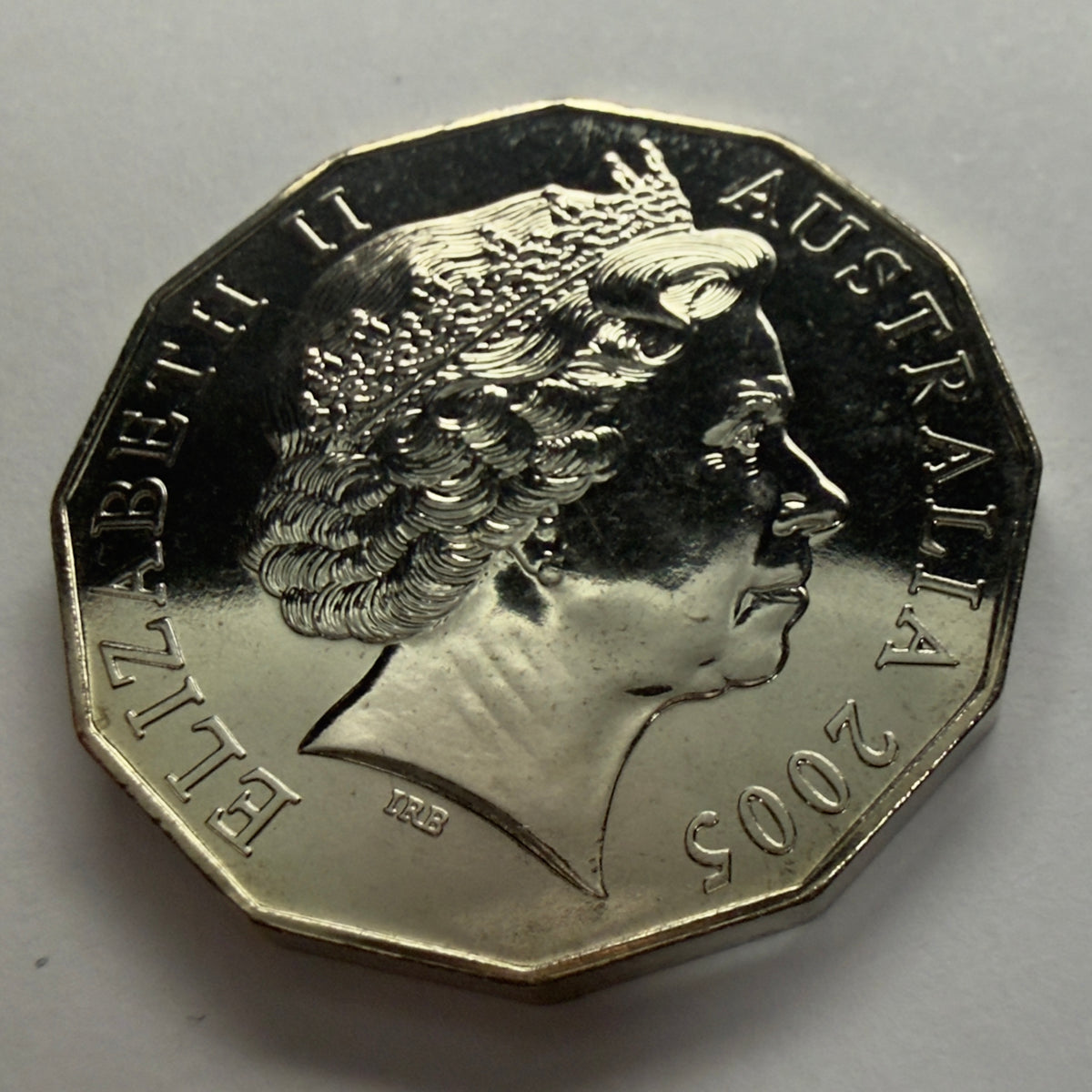 2005 50 Cent Coin - Uncirculated - Coat Of Arms - Low 30k Mintage - In 2x2