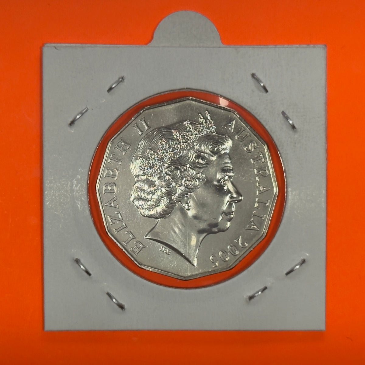 2005 50 Cent Coin - Uncirculated - Coat Of Arms - Low 30k Mintage - In 2x2