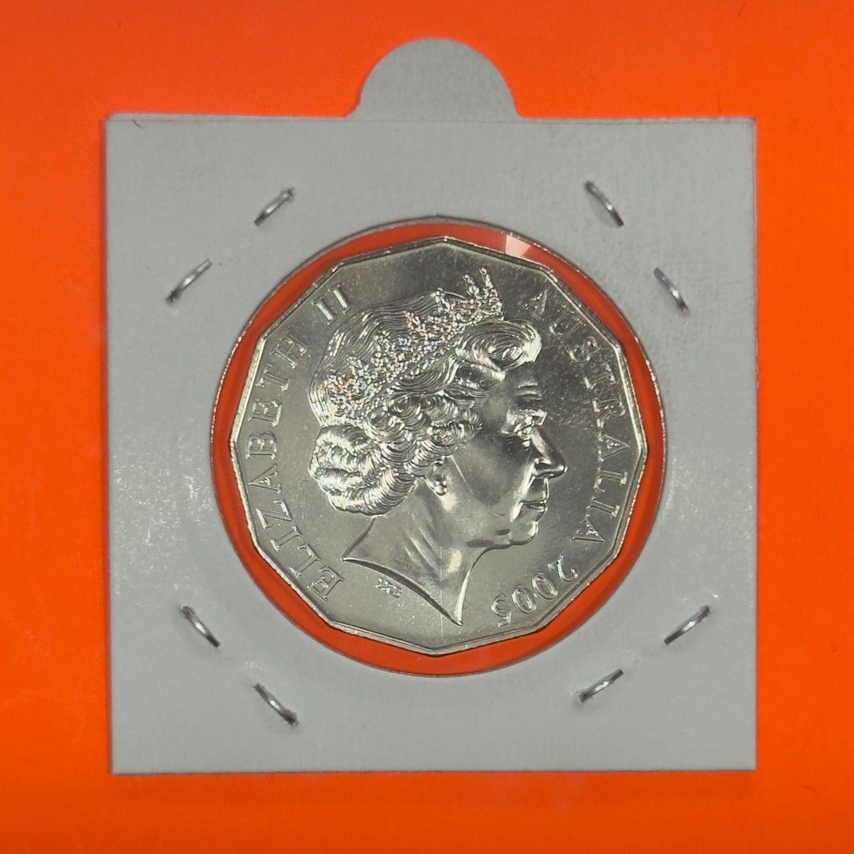 2005 50 Cent Coin - Uncirculated - Coat Of Arms - Low 30k Mintage - In 2x2