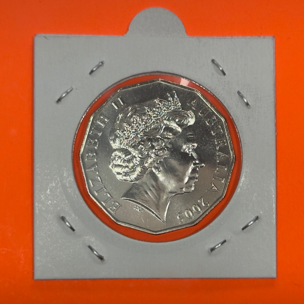 2005 50 Cent Coin - Uncirculated - Coat Of Arms - Low 30k Mintage - In 2x2
