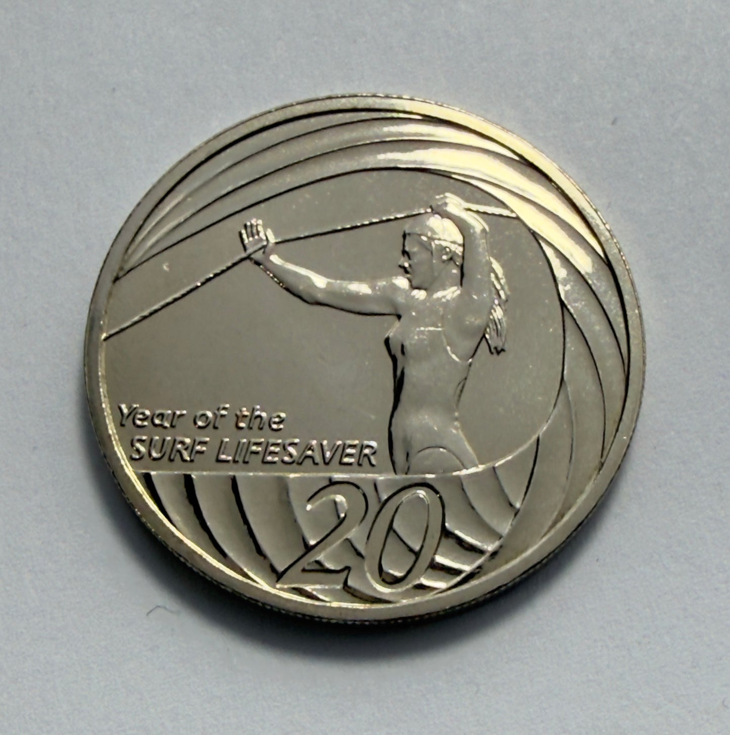2007 20 Cent - Surf Lifesaver Coin - Uncirculated - ex mint set - comes in 2x2