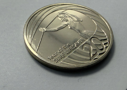 2007 20 Cent - Surf Lifesaver Coin - Uncirculated - ex mint set - comes in 2x2